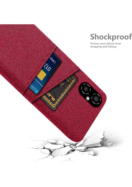 Xiaomi Poco M4 Için 5g Çizgiye Döküm Anti-Çizelge Kılıfı Yumuşak Dokunmatik Kumaş Doku Pc Arka Kapak Çift Kart Tutucu-Kırmızı (Yurt Dışından) fırsatları