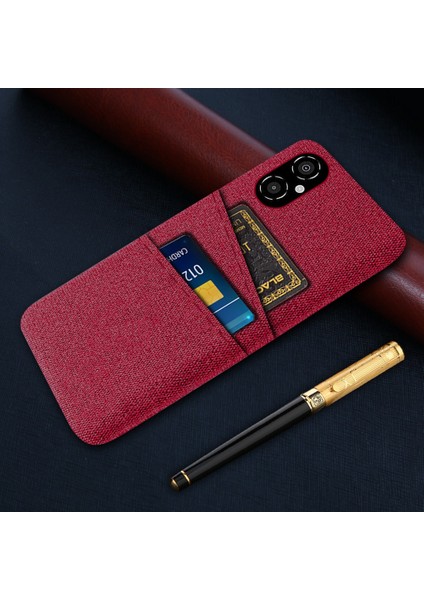 Xiaomi Poco M4 Için 5g Çizgiye Döküm Anti-Çizelge Kılıfı Yumuşak Dokunmatik Kumaş Doku Pc Arka Kapak Çift Kart Tutucu-Kırmızı (Yurt Dışından) indirimleri