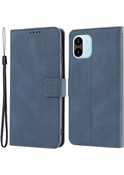 Xiaomi Için Redmi A1 4g/a2 4g Tam Koruma Pu Deri Stand Folio Flip Cüzdan Koruyucu Kapak, Kayış Mavisi ile (Yurt Dışından)