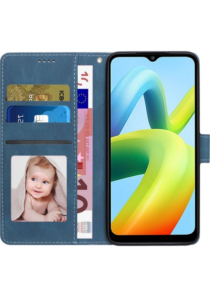 Xiaomi Için Redmi A1 4g/a2 4g Tam Koruma Pu Deri Stand Folio Flip Cüzdan Koruyucu Kapak, Kayış Mavisi ile (Yurt Dışından) modelleri