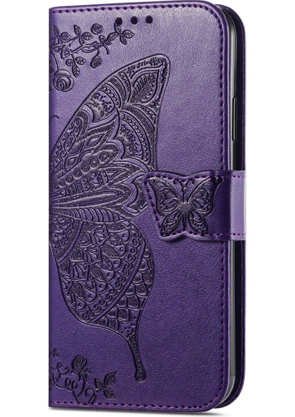 Xiaomi Poco M4 Pro 4g Kelebek Için Baskılı Deri Kılıf Tam Koruma Katlanabilir Stand Cüzdan Telefon Kapağı Strap-Purple ile (Yurt Dışından) fırsatları