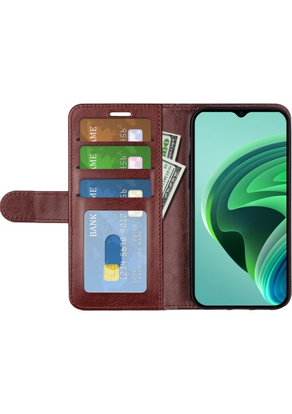 Xiaomi Için Redmi Not 11E 5g/redmi 10 5g/redmi 10 Prime+ 5g Çılgın At Dokusu Pu Deri Deri Flip Folio Kasa Cüzdan Stand Şok Dışı Tpu Iç Kabuk Telefon Kapak Kılıfı (Yurt Dışından)