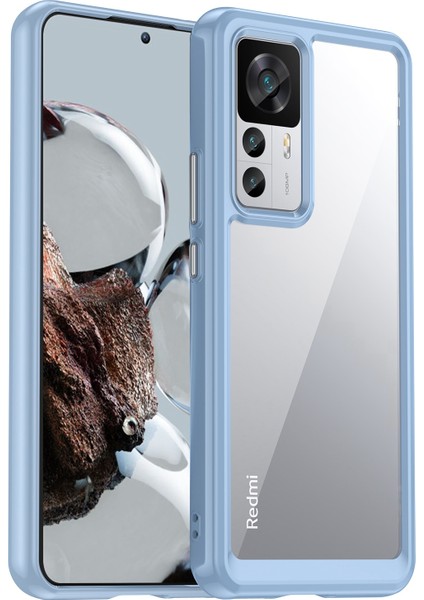Xiaomi 12T 5g Telefon Kasası Için, Düşme Geçirmez Cep Telefonu Kabuğu Tpu Tampon+Akrilik Geri Koruyucu Kapak-Mavi (Yurt Dışından)