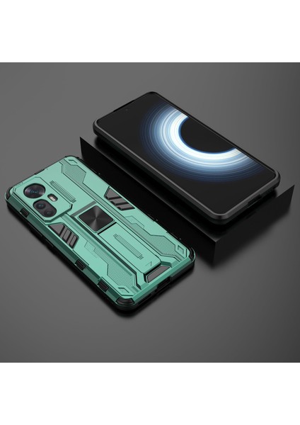 Xiaomi Redmi K50 Için Ultra 5G/12T 5g Damla Geçirmez Telefon Kasası Kickstand Anti-Cratch Sert Pc Yumuşak Tpu Hibrit Arka Kapak Yeşili (Yurt Dışından) indirimleri