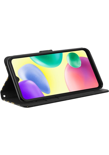 Xiaomi Için Redmi 10A Cüzdan Stand Telefon Kılıfı 3D Desen Baskı Pu Deri Deri Manyetik Flip Şok Geçirmez Kapak Kayış-Kız Kelebekleri (Yurt Dışından)