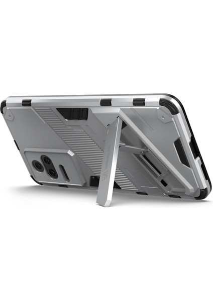 Xiaomi Redmi K50 PRO/K50 Hard Pc+Yumuşak Tpu Şok Geçirmez Cep Telefonu Kasası Kickstand Cover-White (Yurt Dışından)