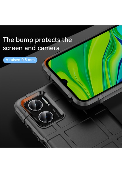 Xiaomi Için Redmi Note 11E 5g/redmi 10 5g/10 Prime+ 5g Sağlam Kare Izgara Kalınlaştırılmış Yumuşak Tpu Geri Koruyucu Telefon Kılıf Black (Yurt Dışından)