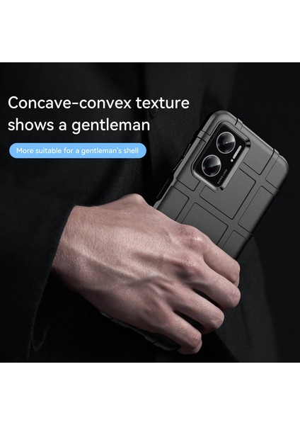 Xiaomi Için Redmi Note 11E 5g/redmi 10 5g/10 Prime+ 5g Sağlam Kare Izgara Kalınlaştırılmış Yumuşak Tpu Geri Koruyucu Telefon Kılıf Black (Yurt Dışından)
