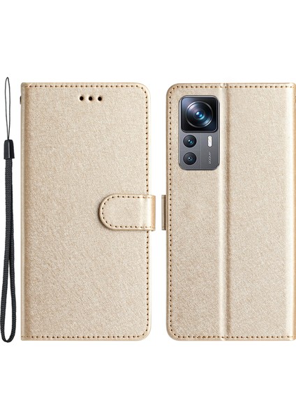 Xiaomi Için Stand Kabuğu 12T 5G/12T Pro 5g/redmi K50 Ultra Cüzdan Telefon Kılıfı Ipek Doku Deri Kapak (Yurt Dışından)