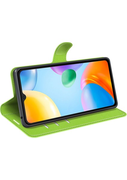 Xiaomi Için Redmi 10C/REDMI 10 (Hindistan) Stand Fonksiyon Litchi Doku Deri Kılıf Cüzdan Manyetik Cep Telefonu Koruyucu Yeşil (Yurt Dışından) fırsatları