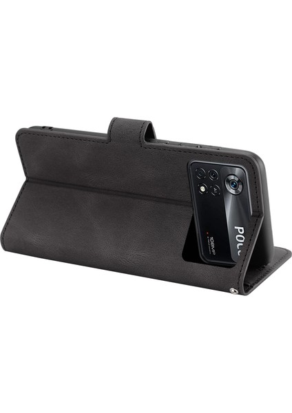Xiaomi Için Poco M4 Pro 4g Pu Deri Dal Damla Geçirmez Koruma Telefon Kılıfı Cüzdan Stand Koruyucu Kapak Strap-Black (Yurt Dışından) fırsatları