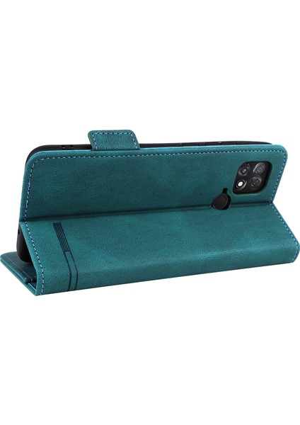 Xiaomi Için Poco C40 4g Donanım Dekoru Telefon Kapağı Çift Manyetik Toka Cüzdanı Stand Pu Deri Anti-Drop Case-Mavi (Yurt Dışından)