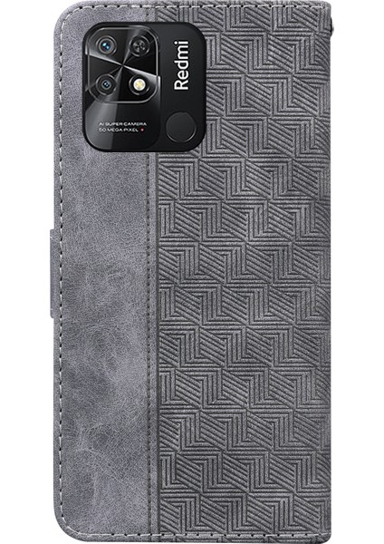 Geometri Xiaomi Redmi 10C Için Baskılı Telefon Kasası, Cüzdan Standı Pu Deri Manyetik Toka Kapak (Yurt Dışından) fırsatları
