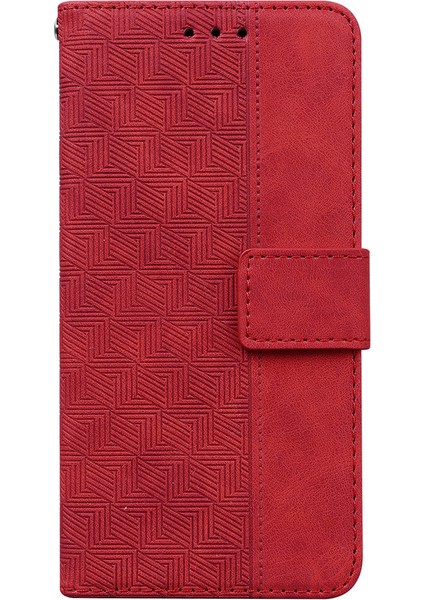 Geometri Xiaomi Redmi 10C Için Baskılı Telefon Kasası, Cüzdan Standı Pu Deri Manyetik Toka Kapağı Kayış Kırmızısı (Yurt Dışından) fiyatları