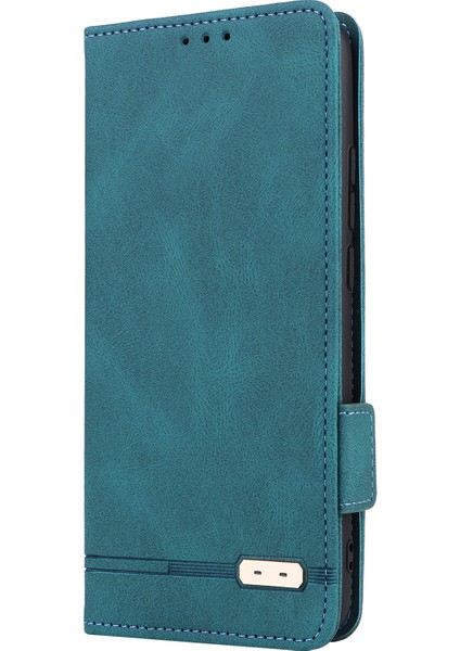 Xiaomi Için Poco C40 4g Donanım Dekoru Telefon Kapağı Çift Manyetik Toka Cüzdanı Stand Pu Deri Anti-Drop Case-Mavi (Yurt Dışından)