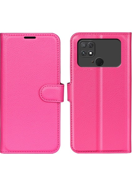 Xiaomi Poco C40 4g Çizgi Anti-Çizelge Litchi Doku Pu Pu Deri Tam Koruma Kılıfı Flip Stand Cüzdan Telefon Kapak-Rose (Yurt Dışından)