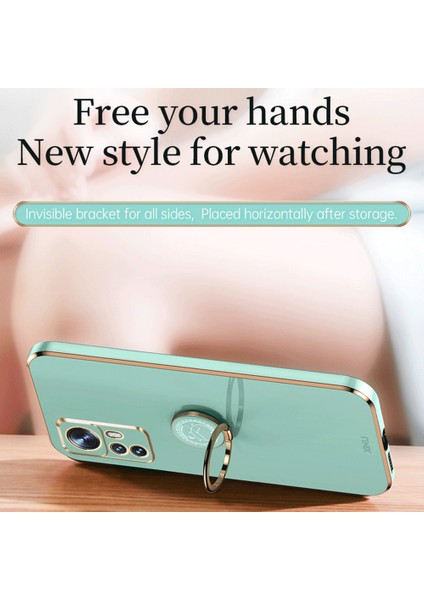 Xiaomi Için Xinli 12T Pro 5g Elektrapılaşma Cep Telefonu Kapak Ring Tutucu Kickstand Tpu Telefon Vaka-Doğru (Yurt Dışından)