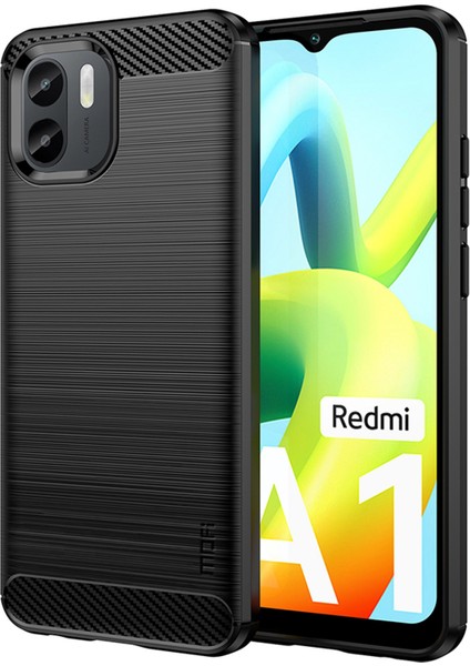 Xiaomi Için Redmi A1 4g/a2 4g Çizeltilmiş Fırçalanmış Yüzey Telefon Kılıfı Karbon Fiber Doku Yumuşak Tpu Arka Kapak Black (Yurt Dışından)