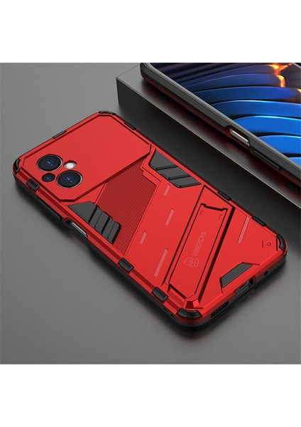 Xiaomi Poco M4 Için 5g Şok Geçirmez Kickstand Case Hibrid Hard Pc Yumuşak Tpu Koruyucu Telefon Kapak-Kırmızı (Yurt Dışından) fiyatları