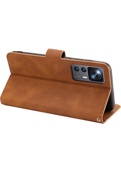 Xiaomi 12T 5G/12T Pro 5g/redmi K50 Ultra 5g Pu Deri+Tpu Şok Geçirmez Cüzdan Kapak Folio Flip Stand Telefon Kılıfı Strap-Brown (Yurt Dışından) fırsatları