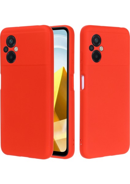 Xiaomi Poco M5 4g Için Sıvı Silikon Cep Telefonu Kılıfı, Yumuşak Elyaf Astar Anti-Çizgi Kapak Damla Koruma Kabuğu Strap-Red ile (Yurt Dışından) fiyatları