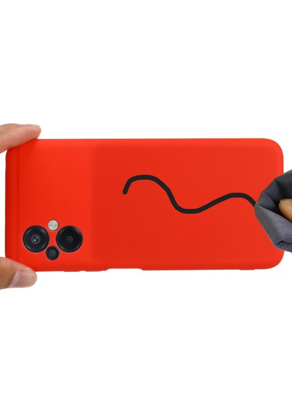 Xiaomi Poco M5 4g Için Sıvı Silikon Cep Telefonu Kılıfı, Yumuşak Elyaf Astar Anti-Çizgi Kapak Damla Koruma Kabuğu Strap-Red ile (Yurt Dışından) indirimleri