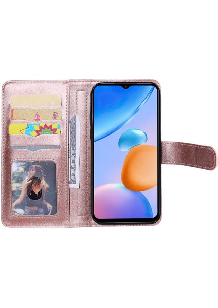 Xiaomi Için Redmi 10 Prime+ 5g/redmi 10 5g/redmi Not 11E 5g Absorpsiyon Pu Deri Cüzdan 10 Kart Yuvası ve Stand-Lose Altın ile (Yurt Dışından)