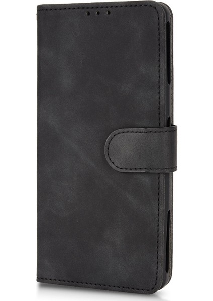 Xiaomi Için Poco F4 Gt/redmı K50 Pu Pu Deri Manyetik Kapatma Flip Telefon Kılıfı Stand Stand Cilt Touch Duygu Cüzdan Kapağı Strap-Black (Yurt Dışından)