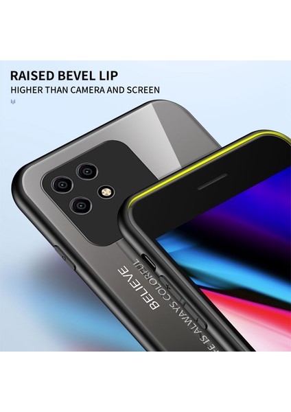 Xiaomi Redmi Için 10C Gradyan Renk Temsilli Cam+Pc Arka Kapak Yumuşak Tpu Tampon Telefon Vaka Sınıfı Kırmızı Siyah (Yurt Dışından) indirimleri