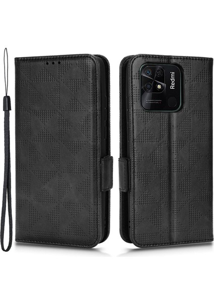 Xiaomi Redmi 10C 4g Için Telefon Kasası, Cüzdan Standı Pu Deri Kapak Üçgen (Yurt Dışından)