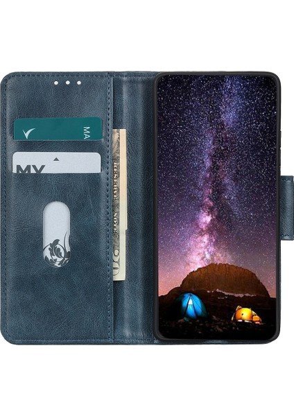 Xiaomi Redmi Için 10C Çift Katmanlı Koruma Pu Deri+Tpu Çılgın At Doku Standı Cüzdan Mavisi ile Mobil Kapak (Yurt Dışından) indirimleri