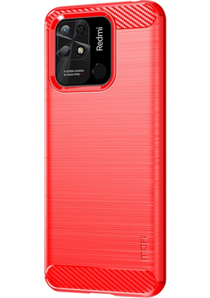 Xiaomi Redmi Için 10C Karbon Fiber Doku Fırçalanmış Kasa Damla Geçirmez Yumuşak Tpu Kabuğu Arka Kapak Kırmızısı (Yurt Dışından) fırsatları