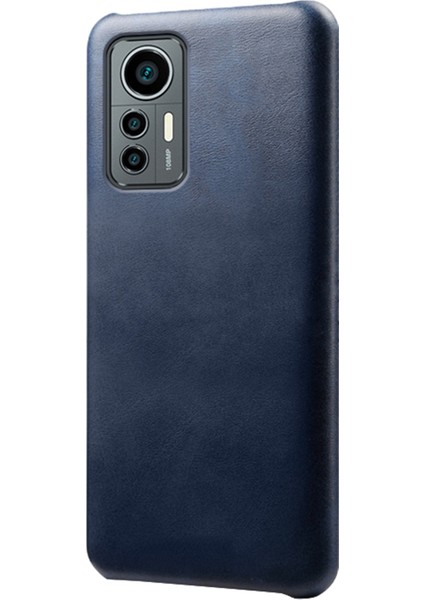 Xiaomi Için 12 Lite 5g Giyim Dayanıklı Buzağı Dokulu Pu Deri Kaplama Sabit Pc Anti-Drop Cep Telefon Kılıfı Kapak-Blue (Yurt Dışından)
