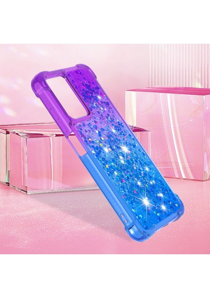 Xiaomi Poco M4 5g/redmi Için Not 11E 5g/redmi 10 5g/redmi 10 Prime+ 5g, Yb Quicksand Esnek Tpu Glitter Sparkle Telefon Kılıfı Gradyan Renk Yüzen Sıvı Hızlı ve Kapak-Mor/gök Mavisi (Yurt Dışından) modelleri