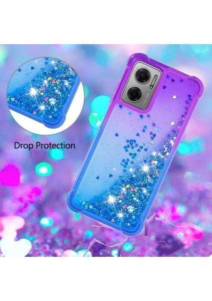 Xiaomi Poco M4 5g/redmi Için Not 11E 5g/redmi 10 5g/redmi 10 Prime+ 5g, Yb Quicksand Esnek Tpu Glitter Sparkle Telefon Kılıfı Gradyan Renk Yüzen Sıvı Hızlı ve Kapak-Mor/gök Mavisi (Yurt Dışından) fırsatları