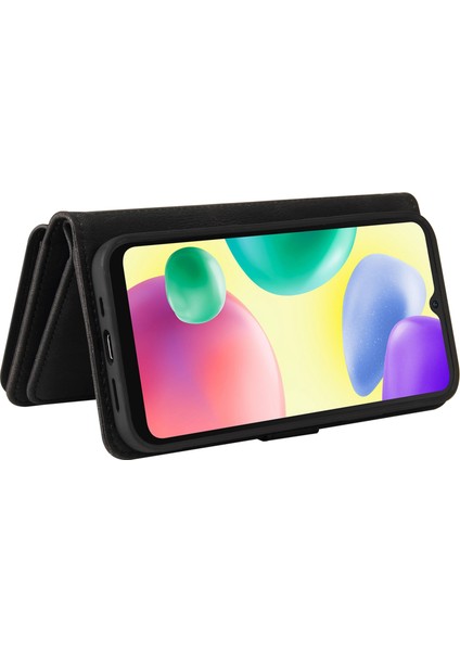 Xiaomi Redmi 10A Için Cilt Touch Pu Deri Cüzdan Stand Telefon Kılıfı Birden Fazla Kart Yuvası ve Fermuar Cep-Siyah (Yurt Dışından) fiyatları