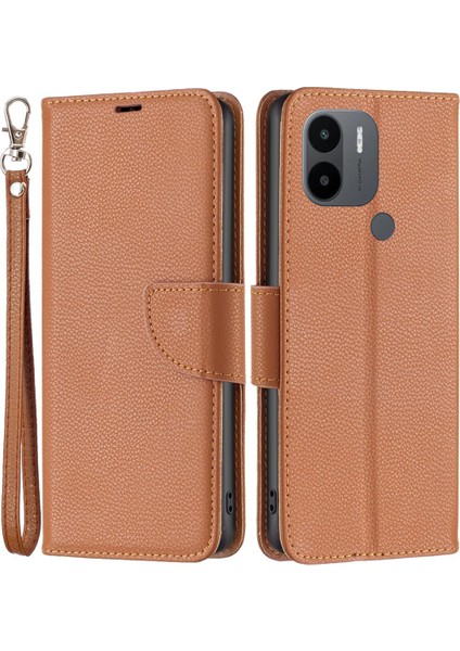 Xiaomi Için Bf Deri Kılıf Redmi A1 4g/a2 4g/a1+ 4g/a2+ 4g/poco C50 4g Litchi Doku Pu Deri Deri Cüzdan Kitap Stili Kutu Manyetik Toka Stand Telefon Kapak Brown (Yurt Dışından)