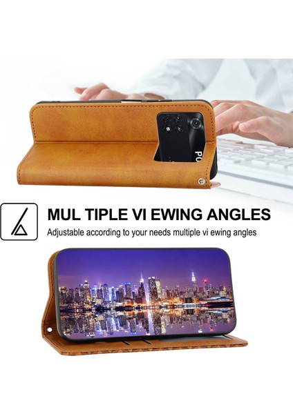 Xiaomi Için Poco M4 Pro 4g Baskılı Rhombus Desen Buzağı Dokusu Pu Deri Kılıf Anti-Drop Stand Cüzdan Kapağı Strap-Sarı (Yurt Dışından) indirimleri