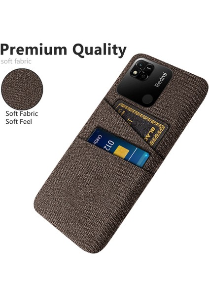 Çift Kart Yuvaları Bez+Pc Kılıfı Xiaomi Redmi 10A 4g, Kumaş Doku Anti-Fall Koruyucu Telefon Kapak Kahverengi (Yurt Dışından) modelleri