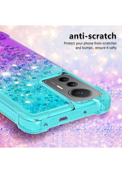 Xiaomi Için Yb Quicksand 12 Lite 5g Yumuşak Tpu Arka Kapak Anti-Drop Gradyan Çabuk ve Akıcı Sıvı Dekor Kabuk Sky Mavi/mor (Yurt Dışından) modelleri