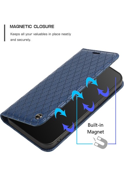 Xiaomi Için Poco M4 Pro 4g Anti-Fall Litchi Doku Telefon Cüzdan Stand Rhombus Desenine Dayanıklı Cep Telefonu Vaka-Mavisi (Yurt Dışından) fırsatları