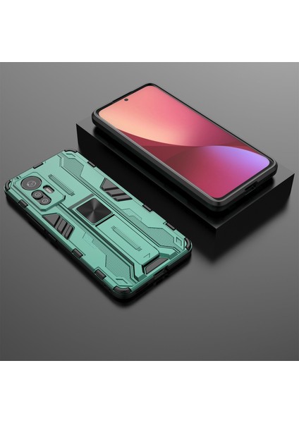 Xiaomi Için 12 Lite 5g Anti-Fall Heavy Hasta Hard Pc Yumuşak Tpu Sağlam Hibrit Kılıf Kickstand Fonksiyon Anti-Çizelge Geri Kapak Yeşilleri (Yurt Dışından) indirimleri