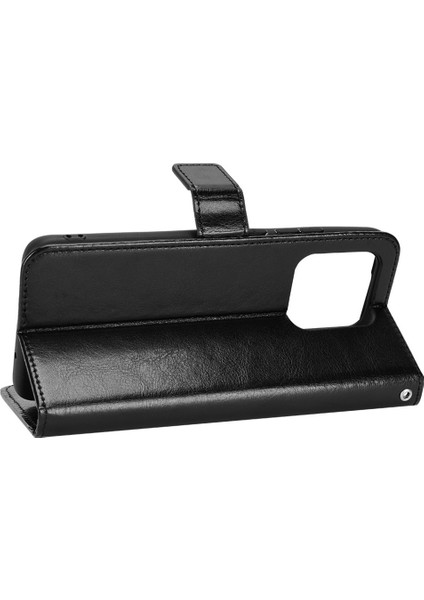 Manyetik Kapatma Cüzdan Xiaomi Için Telefon Kılıfı Redmi 10C Pu Deri Folyo Flip Cover Çılgın At Doku Doku Kabuğu Strap-Black (Yurt Dışından) fırsatları