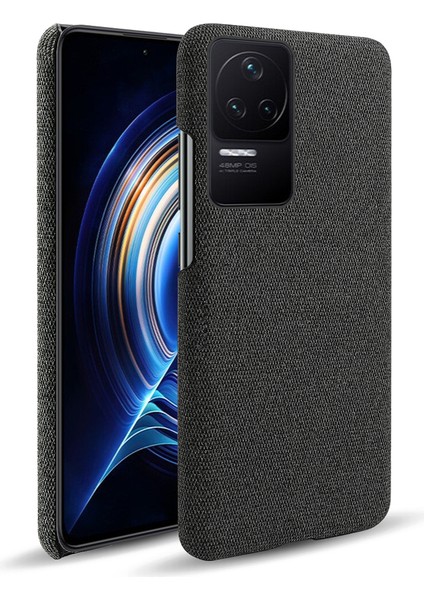 Xiaomi Poco F4 5g/redmi K40S 5g Düz Renkli Bez Kaplamalı Sert Pc Kılıf Anti-Drop Koruyucu Telefon Kapak Black (Yurt Dışından)