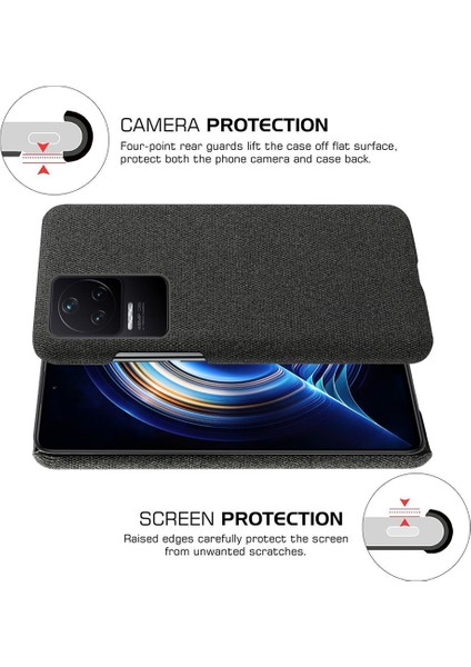 Xiaomi Poco F4 5g/redmi K40S 5g Düz Renkli Bez Kaplamalı Sert Pc Kılıf Anti-Drop Koruyucu Telefon Kapak Black (Yurt Dışından) indirimleri