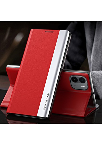 Xiaomi Için Redmi A1 4g/a2 4g Pu Deri Deri Stand Kapağı Elektraplatma Telefon Kılıfı (Yurt Dışından) indirimleri