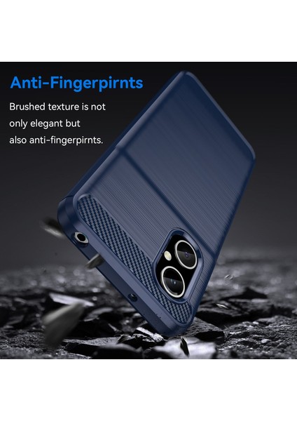 Xiaomi Poco M4 Için 5g Dayanıklı Tpu Cep Telefon Kılıfı Karbon Fiber Doku Fırçalanmış Yüzey Giyim Dayanıklı Kapak Mavisi (Yurt Dışından) modelleri