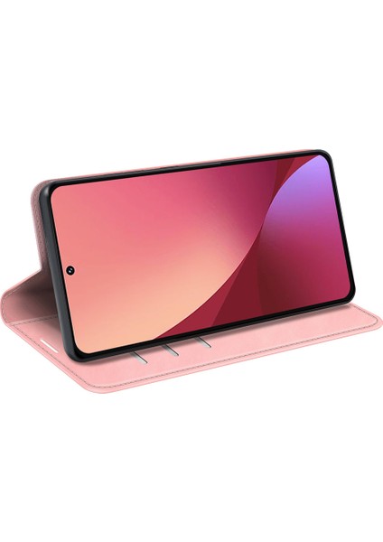 Xiaomi Için 12 Lite Cilt Dokunuş Hissi Folio Flip Pu Deri+Tpu Çift Katman Koruma Telefon Kasası Standı Cüzdan Stili Kabuk Pembe (Yurt Dışından) fırsatları