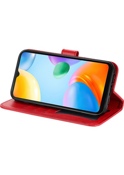 Xiaomi Için Redmi 10C/REDMI 10 (Hindistan) Kayış Tasarım Anti-Fall Çiçek Baskı Cüzdan Deri Deri Stand Manyetik Telefon Korusu (Yurt Dışından) fırsatları