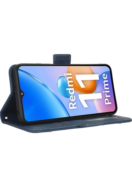 Xiaomi Redmi Için 11 Prime 4g Çoklu Kart Yuvaları Pu Deri Deri Çift Manyetik Toka Telefon Kapak Standı Cüzdan Kılıf Mavisi (Yurt Dışından) indirimleri